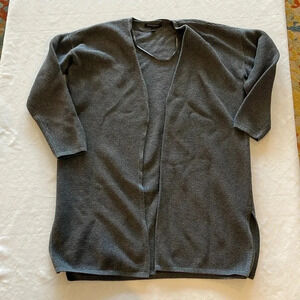 BANANA Republic Ribbed Open‎ Front Cardigan large gray super cute EUC